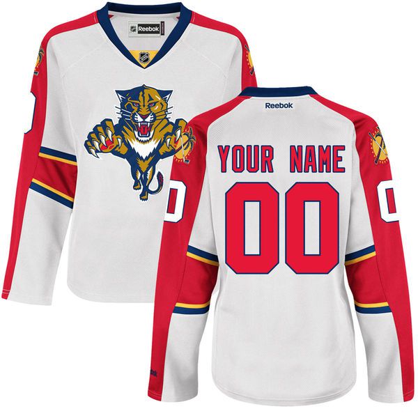 Reebok Florida Panthers Womens Premier Away NHL Jersey - White->customized nhl jersey->Custom Jersey